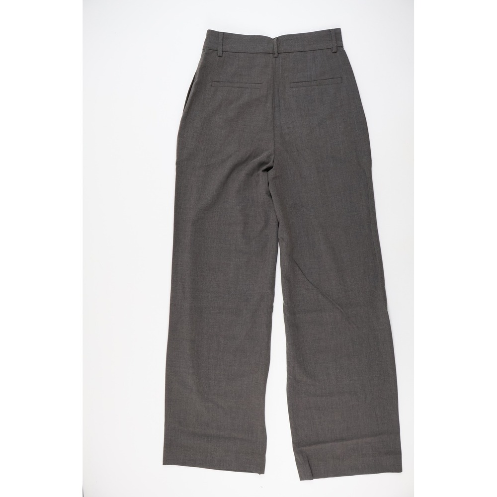 Elodie Wide Leg Pleated Trousers Charcoal Grey Small NWT